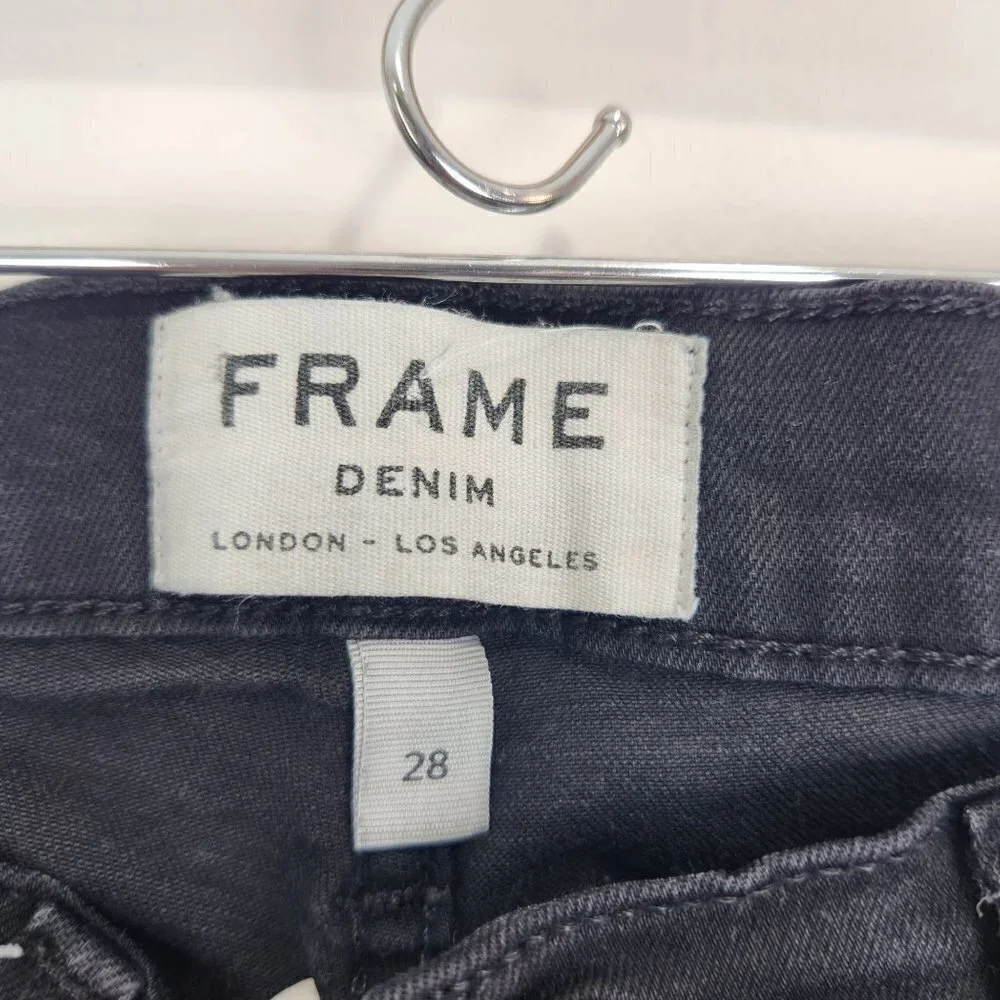 FRAME Denim Le High Skinny Jeans Size‎ 28 Black Vian Stretch USA Made